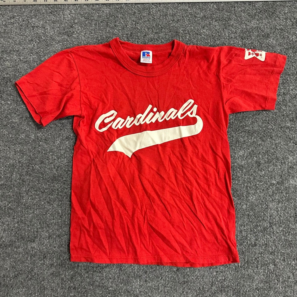 Russell Athletic T-Shirt Youth Boys Size M Red Cardinals Graphic Vintage